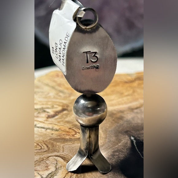 NWT Tia Long Navajo Handmade White Buffalo Squash Blossom Pendant - Picture 4 of 6